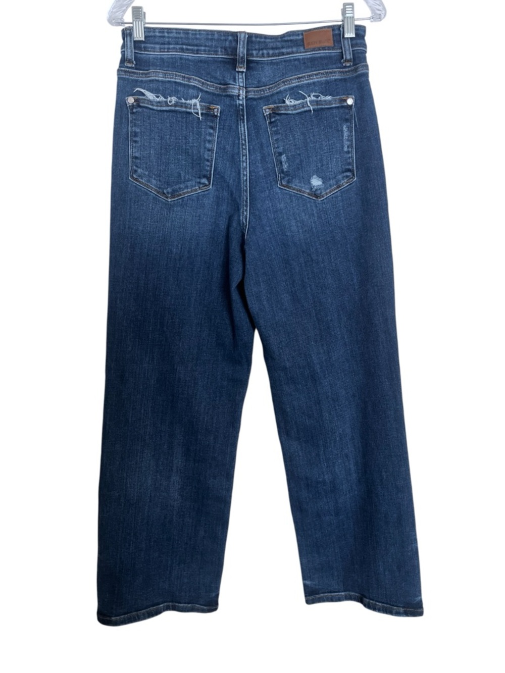 Judy Blue Wide Leg Dark Wash High Rise Distressed Jeans size 9/29 - Picture 5 of 10